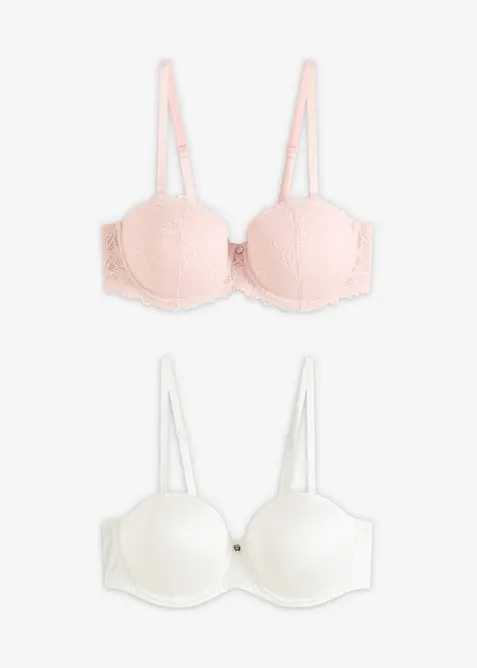Lot de 2 soutiens-gorge balconnet, bretelles amovibles, bonprix