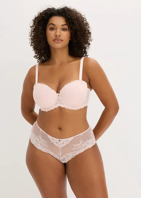 Balconette-BH mit abnehmbaren Tr&auml;gern und weicher Spitze (2er Pack), bonprix