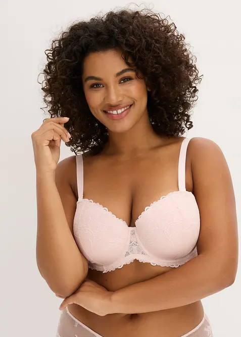 Balconette-BH mit abnehmbaren Tr&auml;gern und weicher Spitze (2er Pack), bonprix