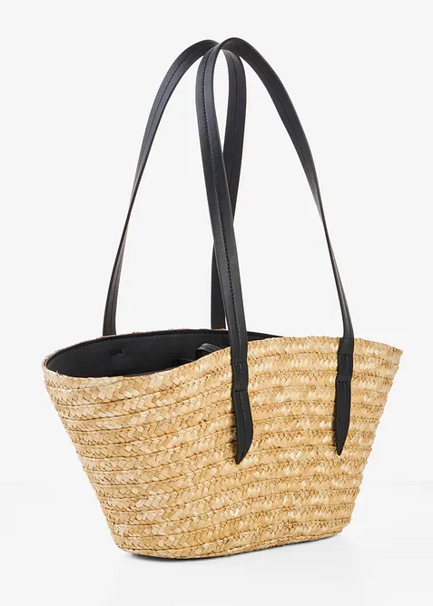 Cabas en paille avec pendentif fleur, bonprix