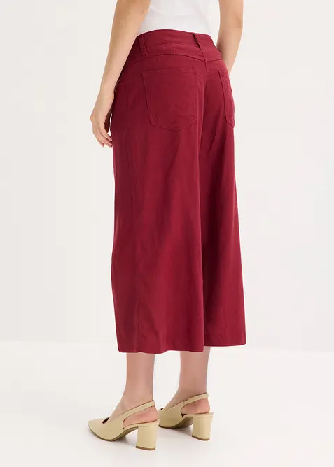 Culotte Hose aus luftigem Leinen-Mix mit Biesen, bonprix