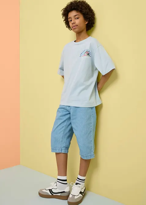 T-shirt loose 100% coton avec grand imprim&eacute; dans le dos, bonprix