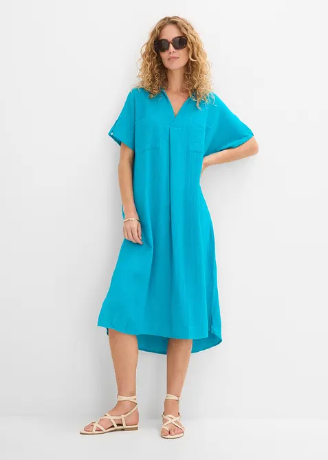 Kaftan-Kleid aus weichem Musselin, bonprix