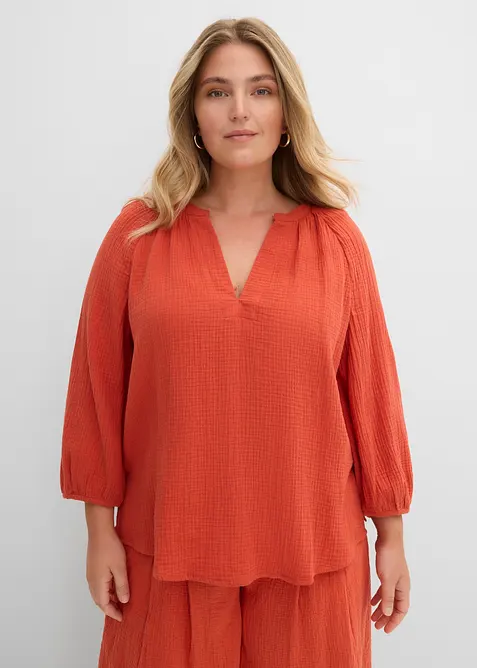Oversize-Bluse aus Musselin, bonprix