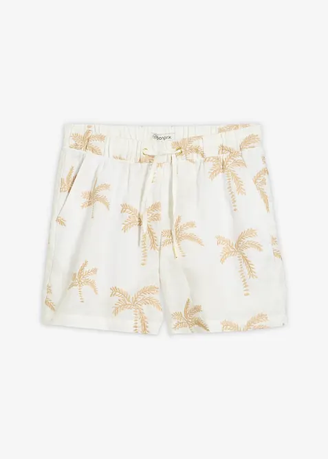 Bestickte Shorts aus reinem Leinen, bonprix