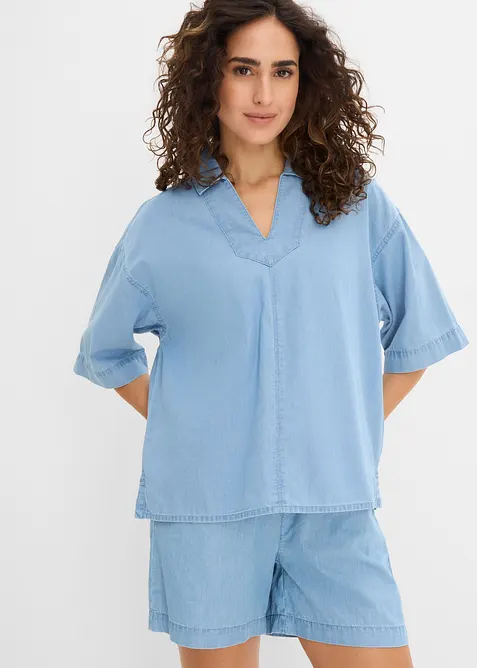 Jeans-Tunikabluse aus Bio-Baumwolle, bonprix