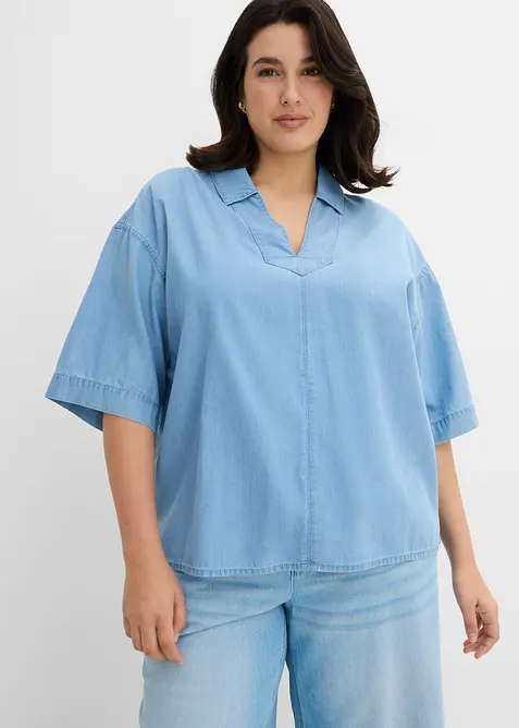 Jeans-Tunikabluse aus Bio-Baumwolle, bonprix