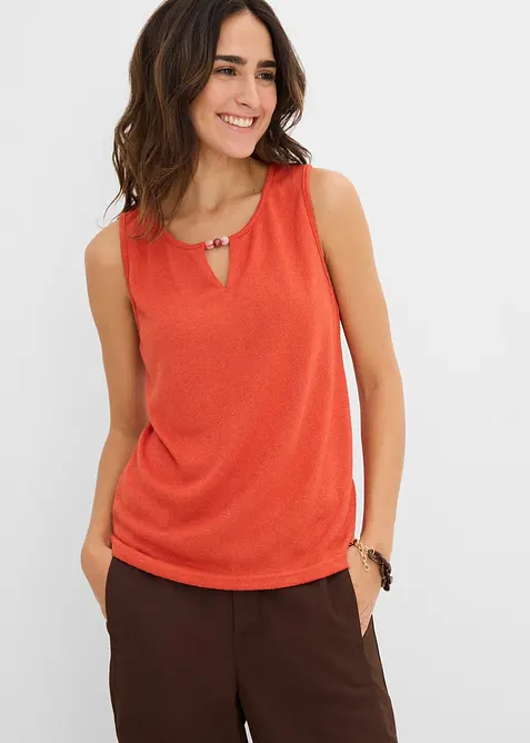 Stricktop mit Perlendetail, bonprix