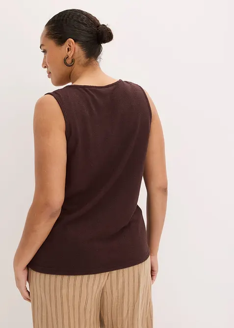 Top en maille &agrave; d&eacute;tail perle, bonprix