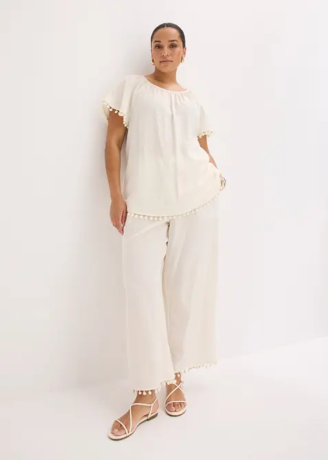 Pantalon fluide &agrave; taille &eacute;lastiqu&eacute;e, bonprix