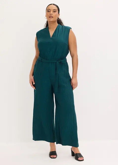 Viskose-Jumpsuit mit Kelchkragen, bonprix