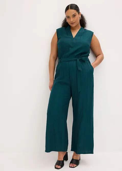 Viskose-Jumpsuit mit Kelchkragen, bonprix