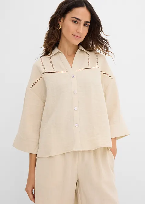 Hemdbluse aus Viskose-Mix, bonprix