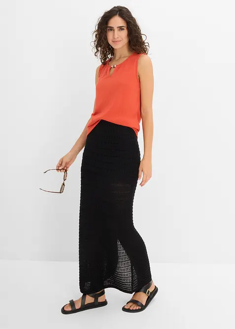 Maxirock mit H&auml;kel-Spitze, bonprix