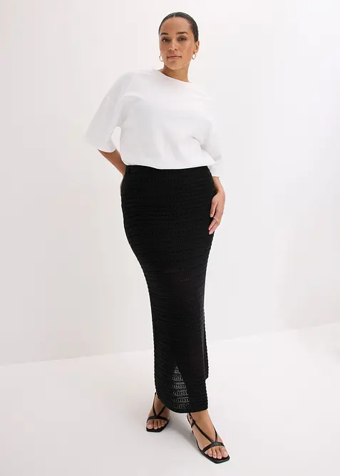 Jupe longue avec dentelle au crochet, bonprix