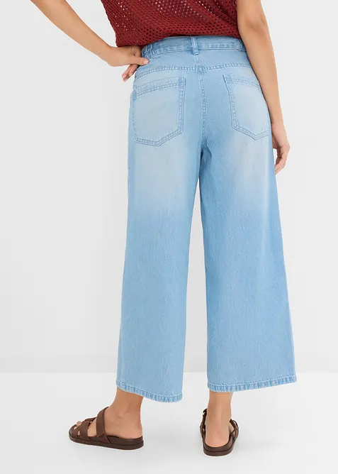 Wide-Leg-Jeans Mid Waist, Bequembund, bonprix