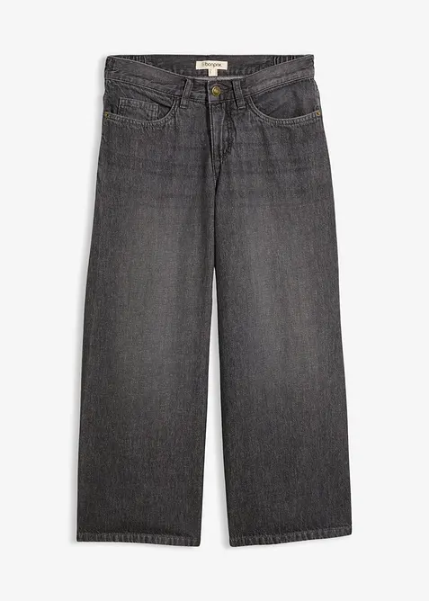 Wide-Leg-Jeans Mid Waist, Bequembund, bonprix