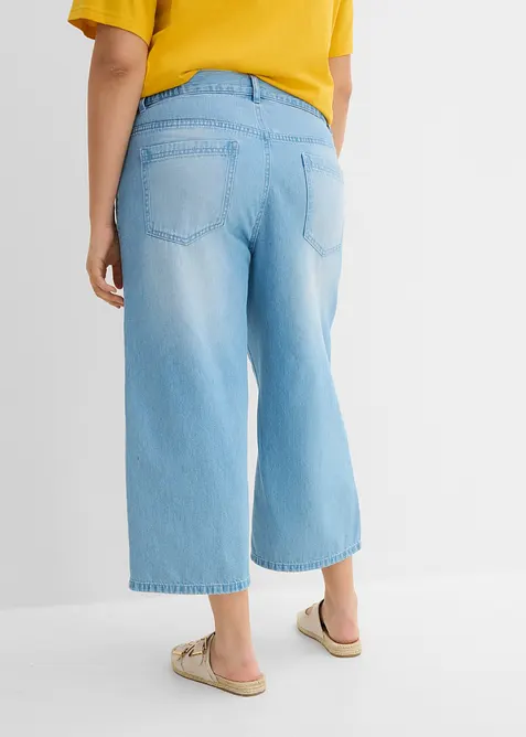 Wide-Leg-Jeans Mid Waist, Bequembund, bonprix