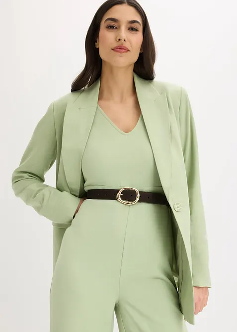 Velourslederg&uuml;rtel mit gl&auml;nzender Schnalle, bonprix