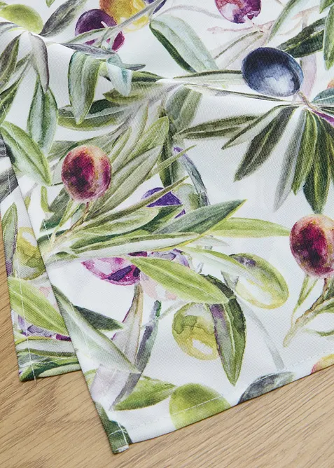 Chemin de table &agrave; imprim&eacute; floral, d&eacute;perlant, bonprix