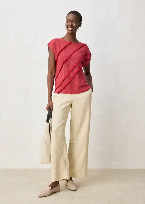 Shirt aus reinem Leinen mit Applikation, bonprix