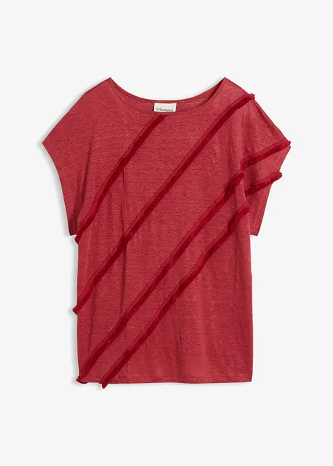 Shirt aus reinem Leinen mit Applikation, bonprix