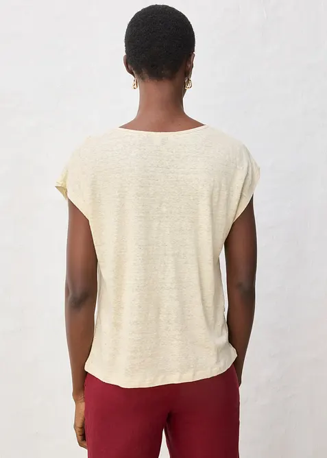 Shirt aus reinem Leinen mit Applikation, bonprix