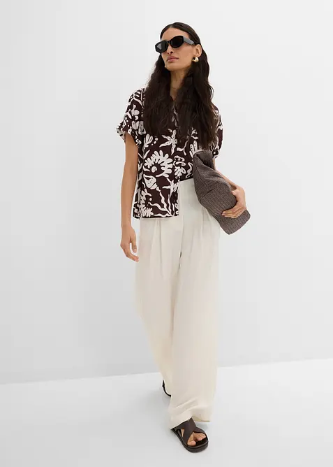 Pantalon estival &agrave; pinces, bonprix