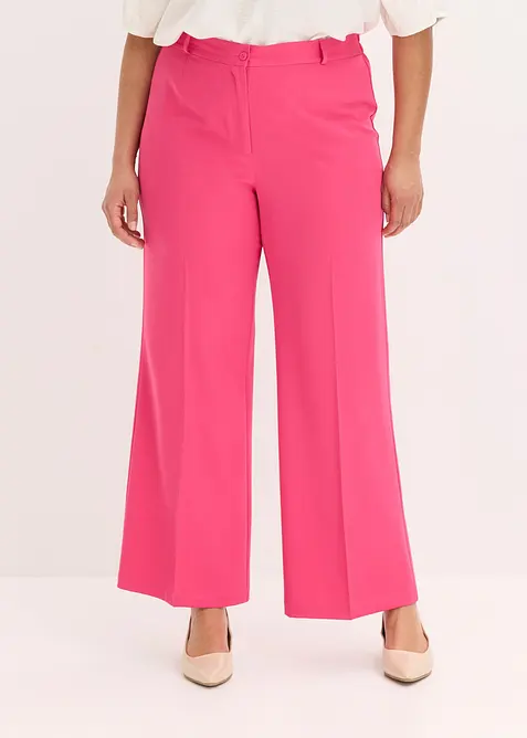 Pantalon large &agrave; pinces et taille &eacute;lastiqu&eacute;e, bonprix
