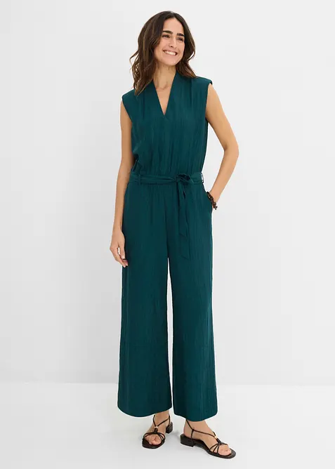 Viskose-Jumpsuit mit Kelchkragen, bonprix