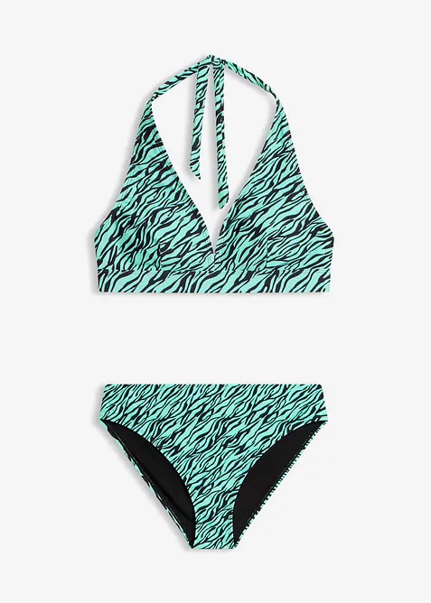 Neckholder-Bikini mit hohem Beinausschnitt schnell trocknend (2-tlg.Set), bonprix