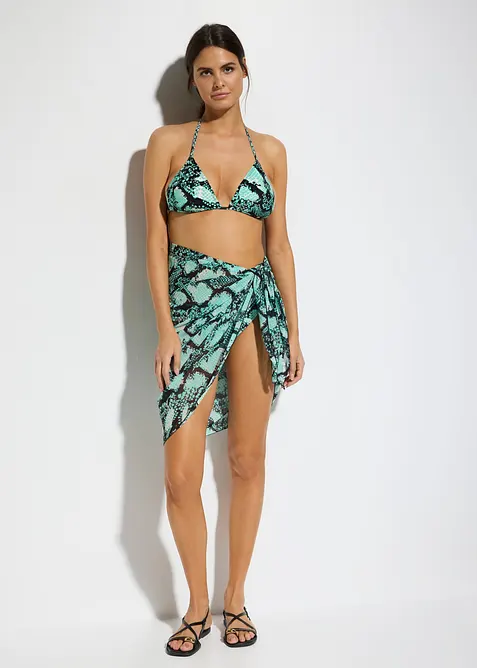 Triangel Bikini + Pareo aus Badeware (3-tlg.Set), bonprix