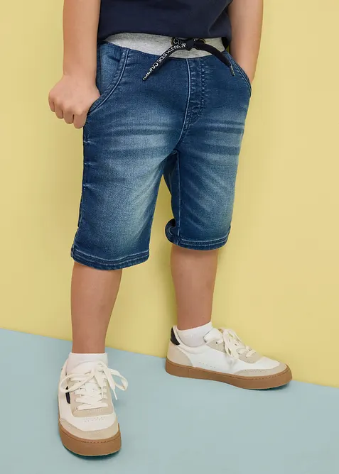 Bermuda en jean &agrave; taille &eacute;lastiqu&eacute;e, regular, bonprix