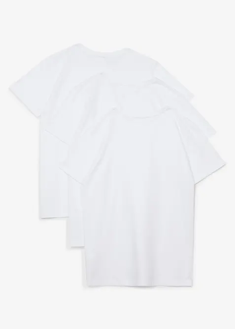 T-Shirt aus reiner Baumwolle (3er Pack), bonprix