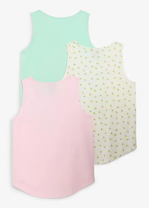 Lot de 3 tops 100% coton, bonprix