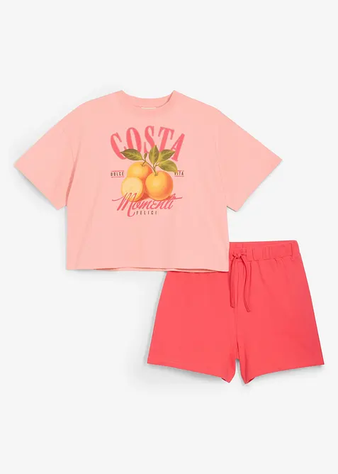 T-shirt et short 100% coton (ens. 2 pces), bonprix