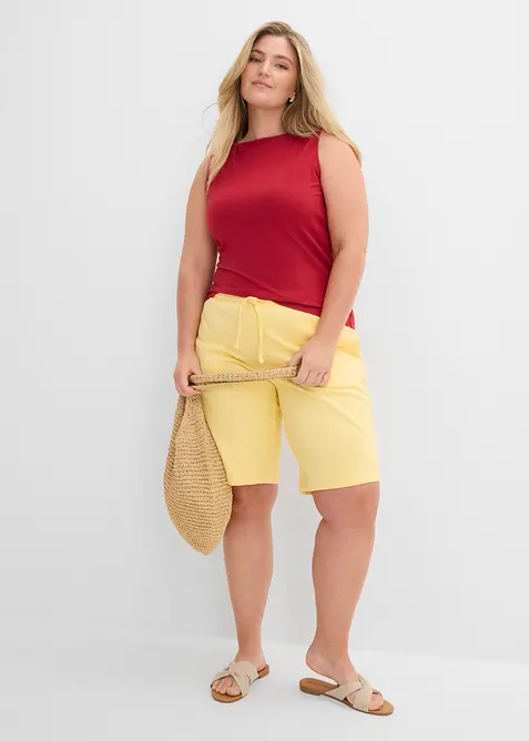 Top cintr&eacute; en coton extensible, bonprix