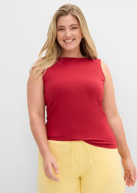 Top cintr&eacute; en coton extensible, bonprix