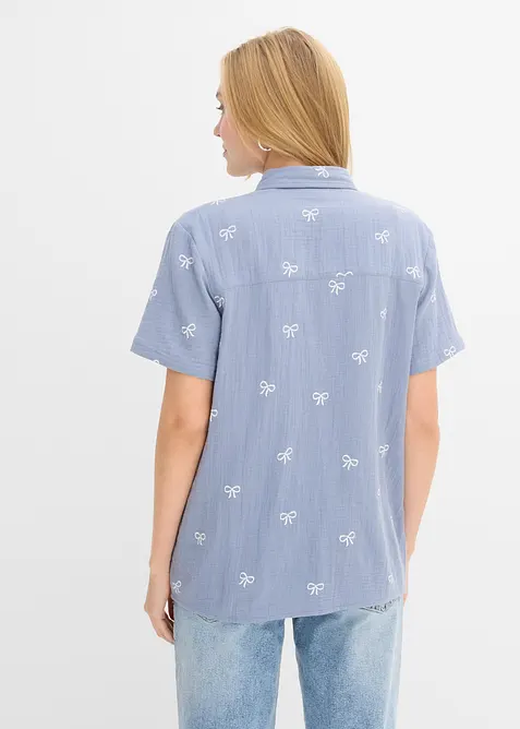 Musselin-Kurzarmbluse, bonprix