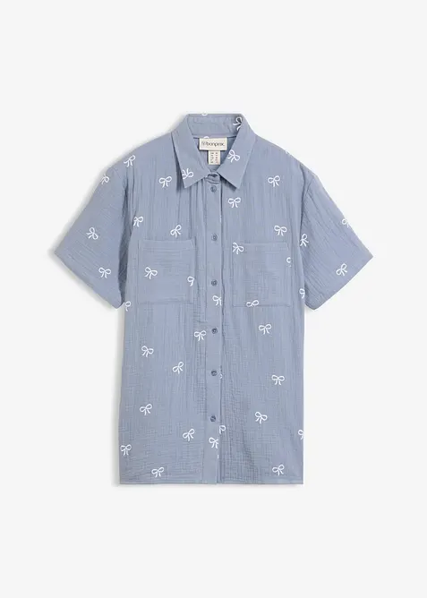 Musselin-Kurzarmbluse, bonprix