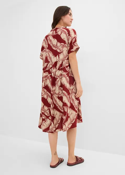 Midi Kaftan-Kleid aus flie&szlig;ender Viskose, bonprix