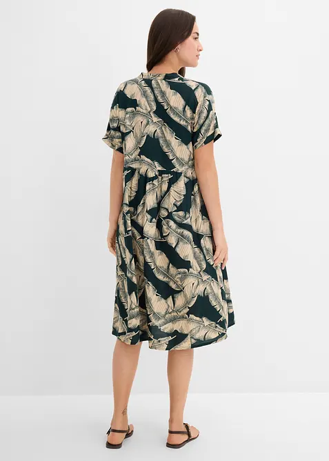 Midi Kaftan-Kleid aus flie&szlig;ender Viskose, bonprix