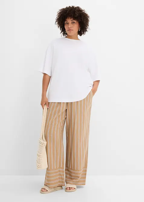 Pantalon ray&eacute; &agrave; taille &eacute;lastiqu&eacute;e, bonprix
