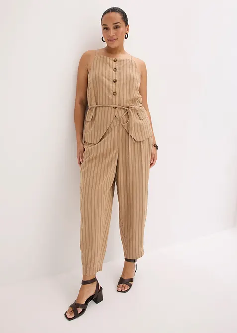 Blazer sans manches en lin m&eacute;lang&eacute;, bonprix
