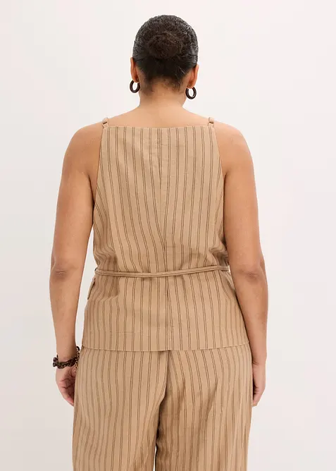 Blazer sans manches en lin m&eacute;lang&eacute;, bonprix