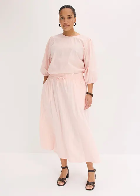 Jupe midi en coton extensible, bonprix