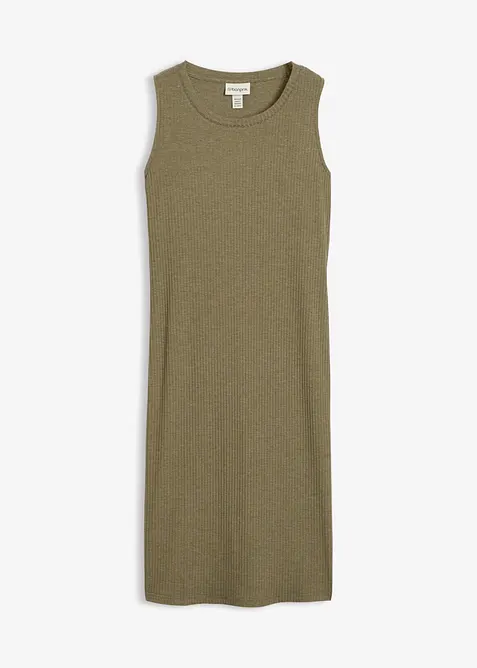 Rippkleid mit seitlichen Schlitzen aus Viskose-Mix, bonprix