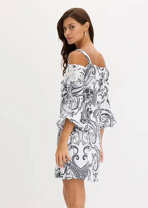 Robe &eacute;vas&eacute;e &agrave; encolure Bardot, bonprix