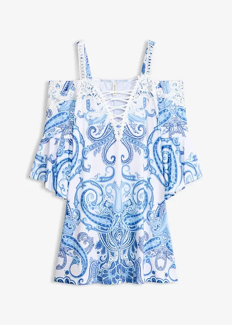 Robe &eacute;vas&eacute;e &agrave; encolure Bardot, bonprix