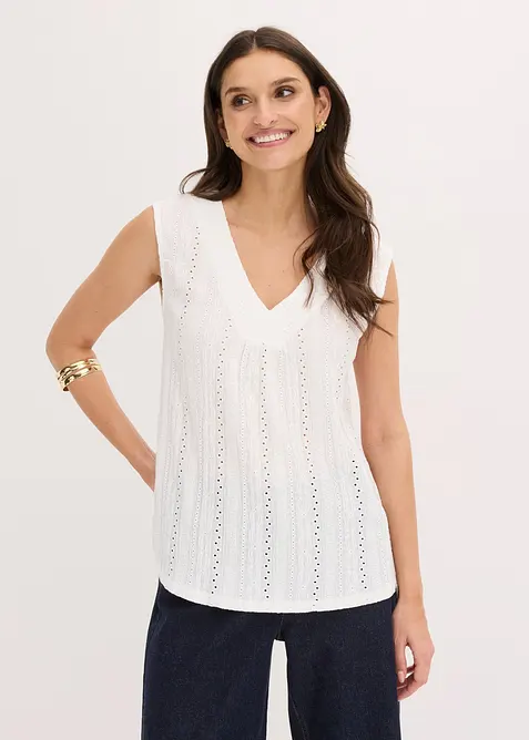 Top en broderie anglaise, bonprix